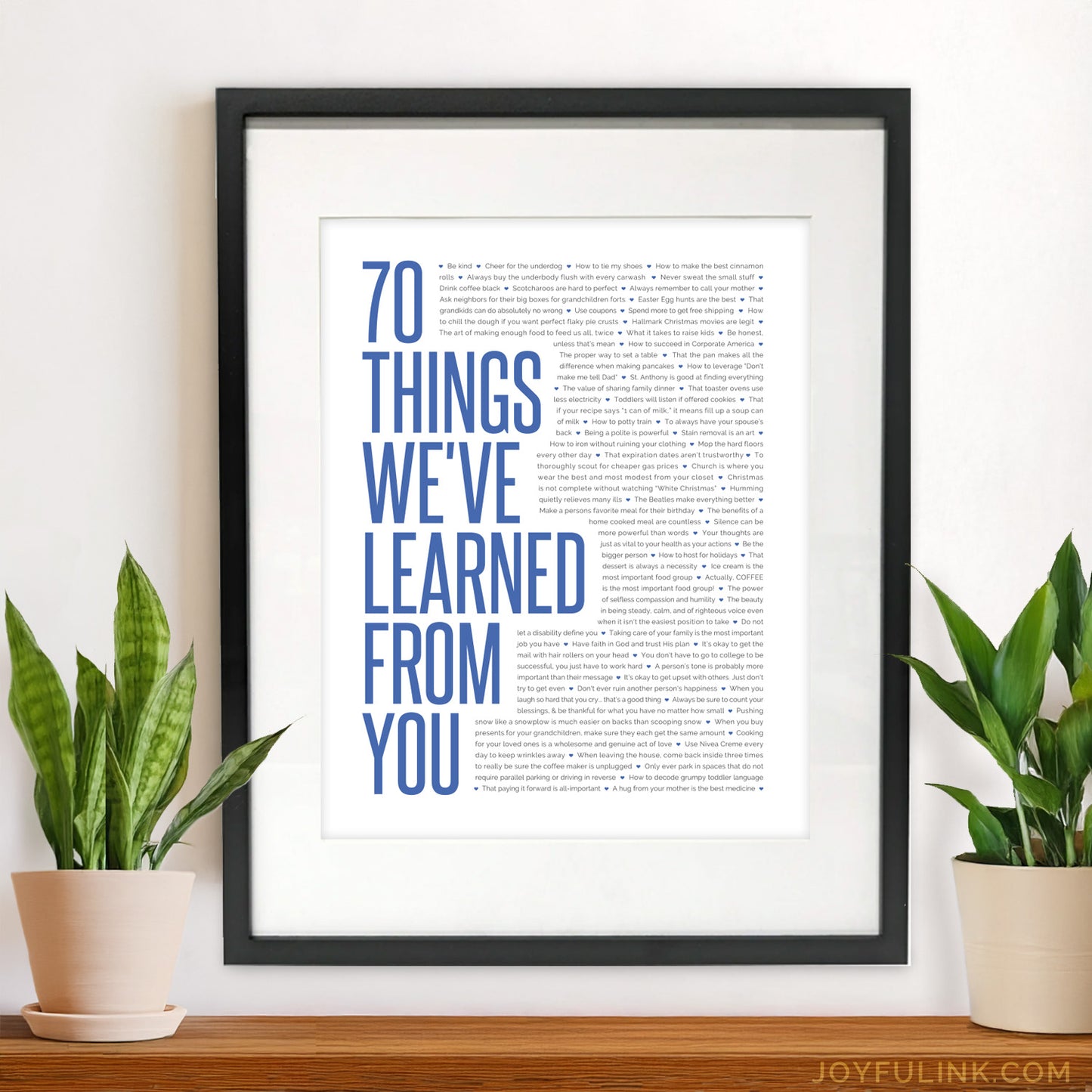 70 Things We've Learned From You | Gifts for Grandpa or Grandma | 70th Birthday Ideas