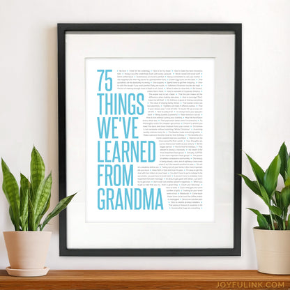 70 Things We've Learned From You | Gifts for Grandpa or Grandma | 70th Birthday Ideas