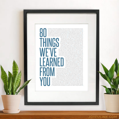 70 Things We've Learned From You | Gifts for Grandpa or Grandma | 70th Birthday Ideas